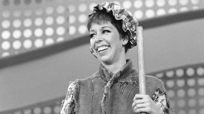 Carol Burnett smiling onstage in The Carol Burnett Show