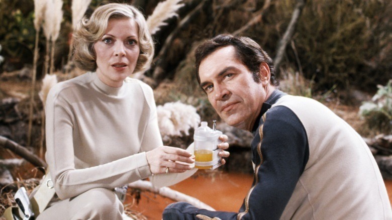 Dr. Russell and Dr. Koenig preparing a drink in Space: 1999 (1975)