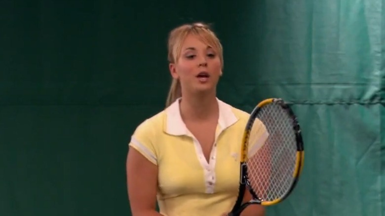 Kaley Cuoco playing tennis