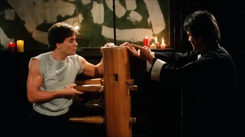 Bruce Lee training Jason Stillwell in "No Retreat, No Surrender"