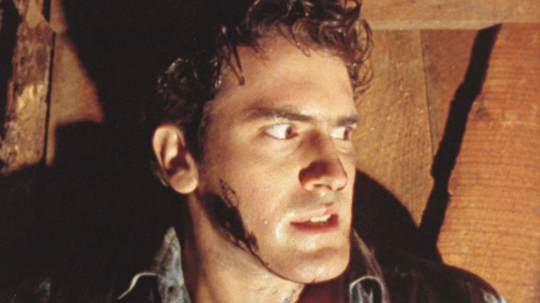 Ash Williams looking to the side in 