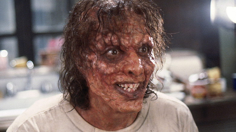 Seth Brundle transforms into a fly in "The Fly" (1986)