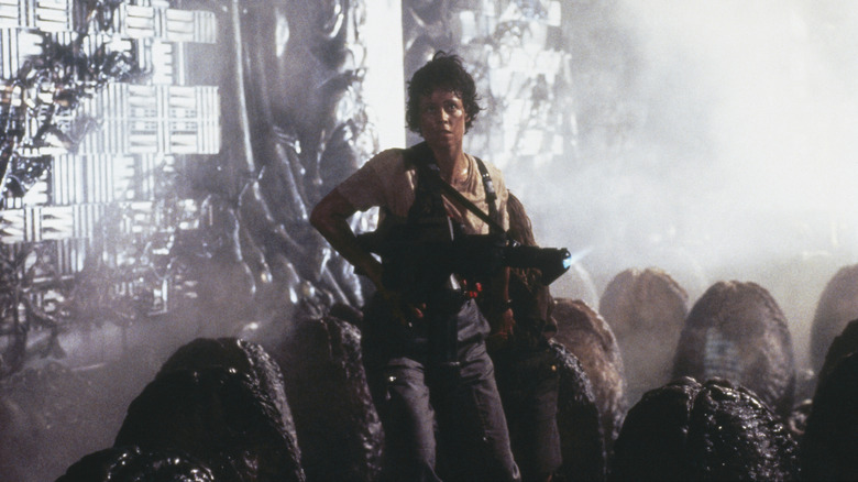 Ripley walks through a nest of alien eggs in 'Aliens' (1986)