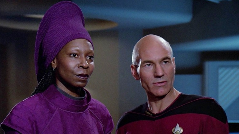 Guinan and Picard are concerned in 