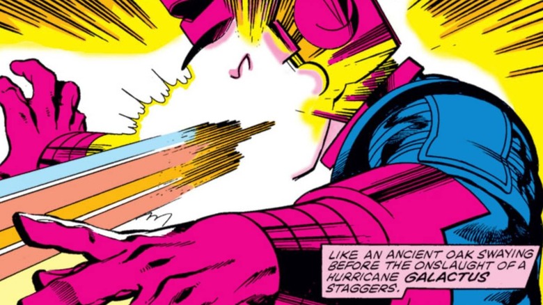 The Thing hits Galactus' face in "Fantastic Four" #243