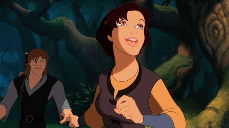Kayley looking upward in the forest in Quest for Camelot (1998)