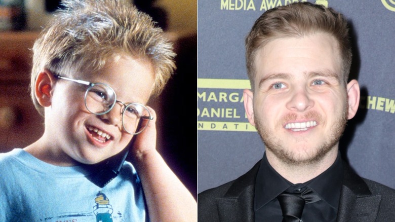 Ray smiling in "Jerry Maguire" and Jonathan Lipnicki smiling at the Jewish Media Awards in New York City in 2024.
