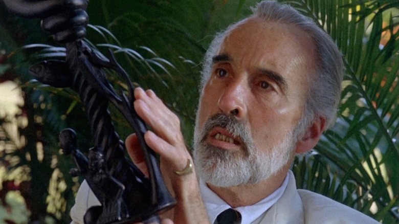 Sir Christopher Lee examines plant