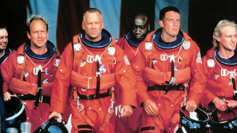 A team of oil drillers prepare for liftoff in Armageddon (1998)