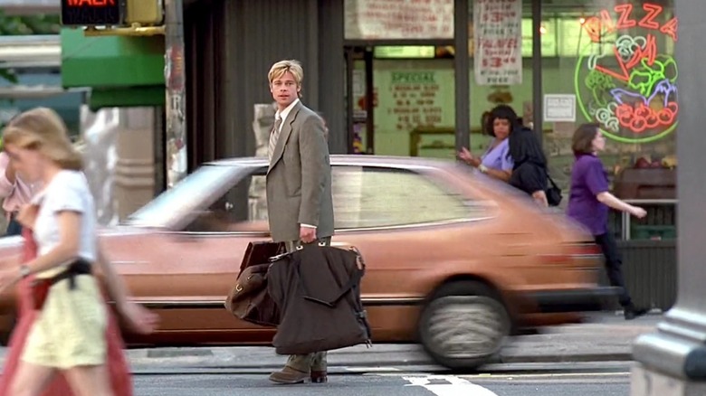 Joe Black stands in the middle of the street in "Meet Joe Black" (1998)