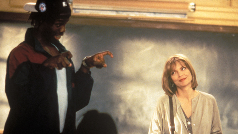 LouAnne Johnson raps with a student in "Dangerous Minds"