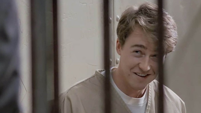 Aaron Stampler smiling from his jail cell in "Primal Fear"