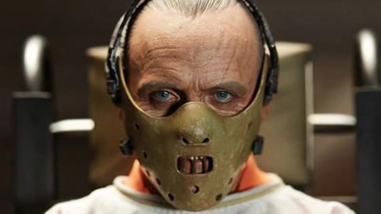 Hannibal Lecter wearing a mask to prevent him biting in "The Silence of the Lambs"