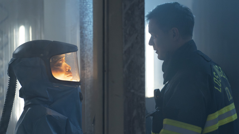 Bobby and Athena talking in "9-1-1"