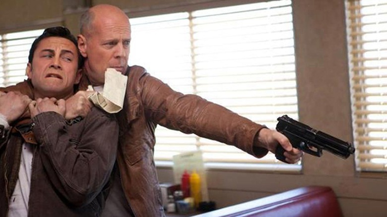 Joseph Gordon-Levitt and Bruce Willis in Looper