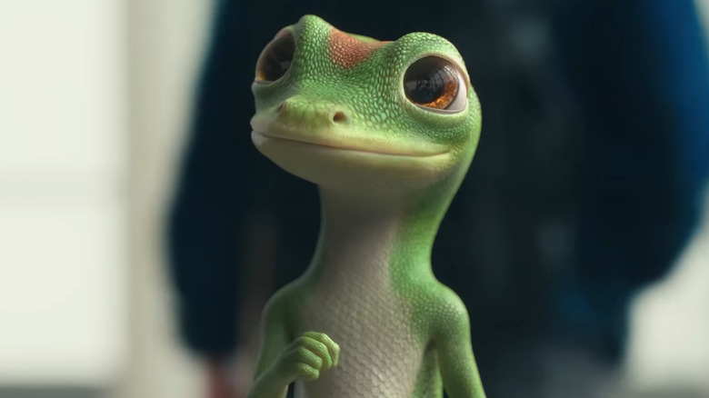 The Geico Gecko smiling
