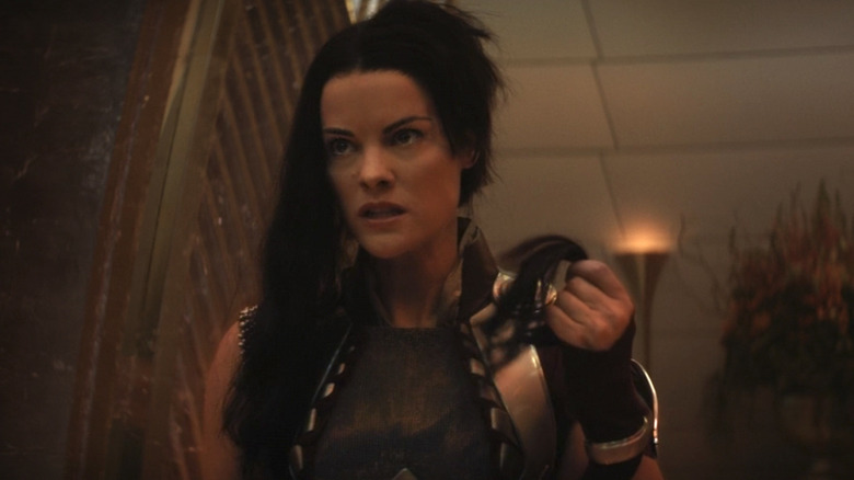 Lady Sif holding hair in her hand