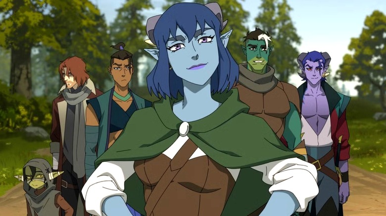 The Mighty Nein standing together on a road