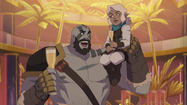 Grog and Pike enjoy some beer in "The Legend of Vox Machina"