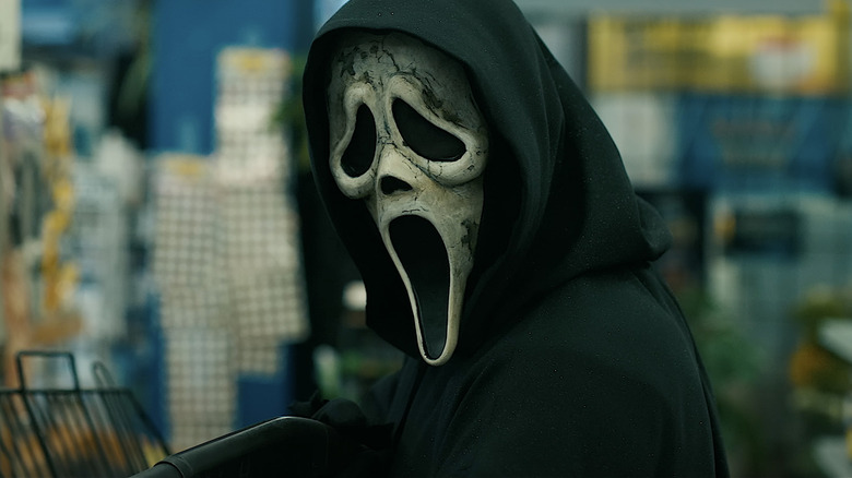 Ghostface wielding shotgun convenience store
