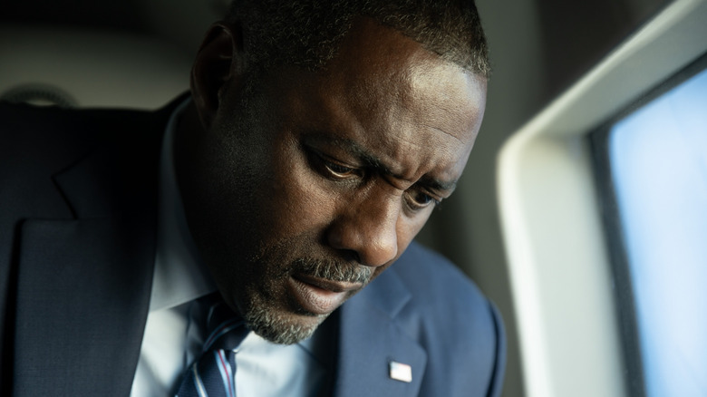 The President looks downward in "A House of Dynamite"