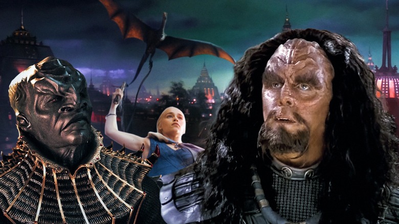Klingons on Qo'Nos with Dany from Game of Thrones and her dragon