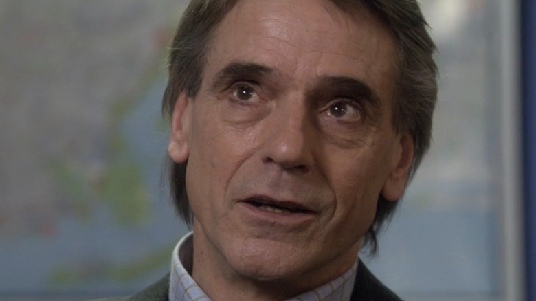Jeremy Irons looks up