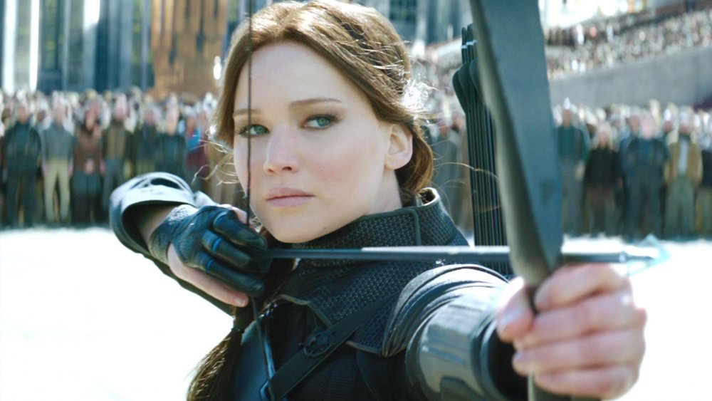 Jennifer Lawrence as Katniss Everdeen in The Hunger Games