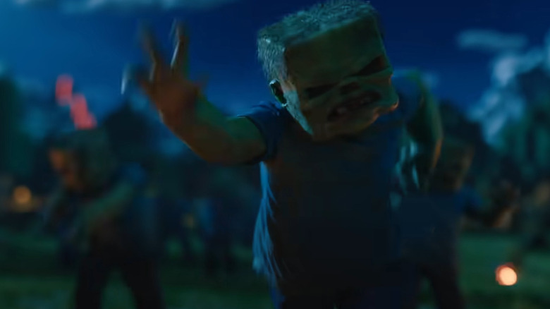 A zombie on the run in A Minecraft Movie (2025)