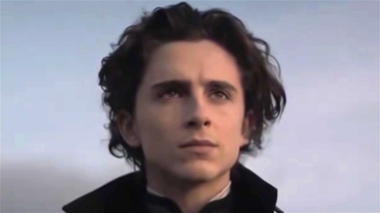 Timothée Chalamet looks serious in "Dune"