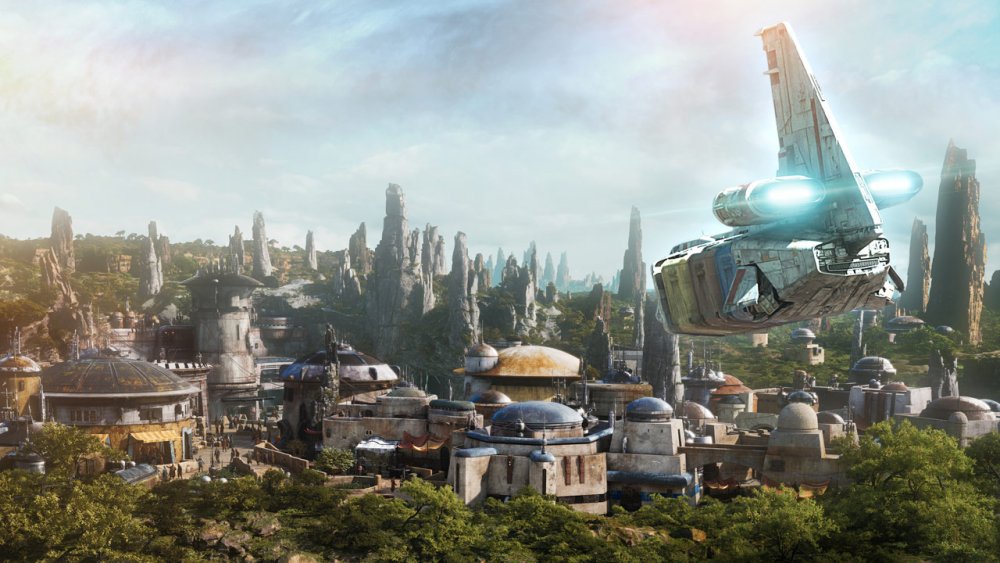 a concept render of Batuu, the planet represented at Galaxy's Edge park