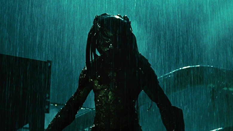Wolf standing in the rain in Aliens vs. Predator: Requiem