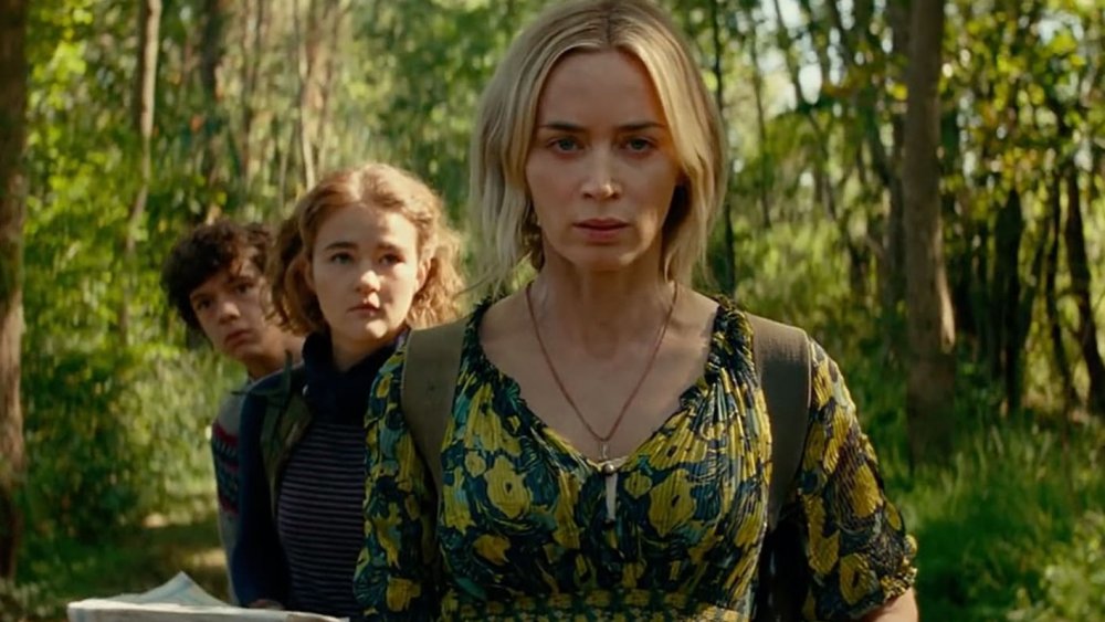 Emily Blunt, Millicent Simmons, and Noah Jupe in A Quiet Place 2