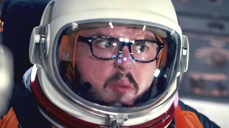 KC Houseman as John Bradley, trying to get his bearings in space