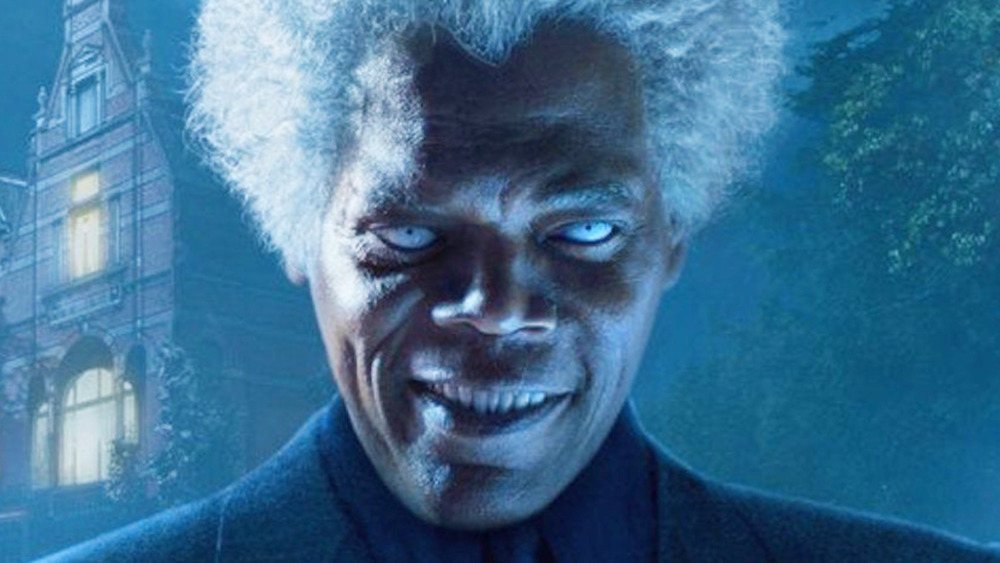 Samuel L. Jackson with white eyes