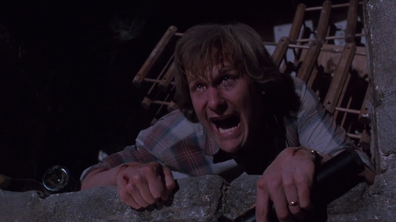 Ross screams crawling through the basement in Arachnophobia