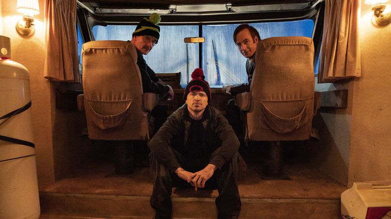 BTS, Bryan Cranston as Walter White, Aaron Paul as Jesse Pinkman, Bob Odenkirk as Saul Goodman on Better Call Saul