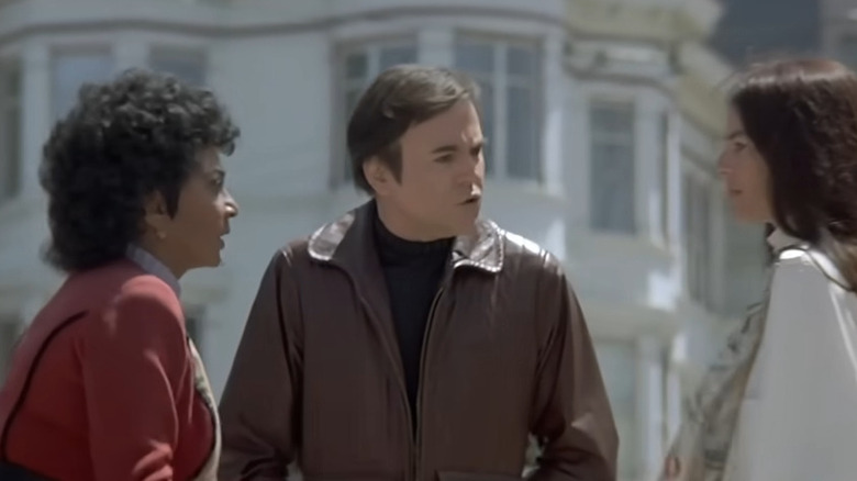 Uhura and Chekov ask woman for directions