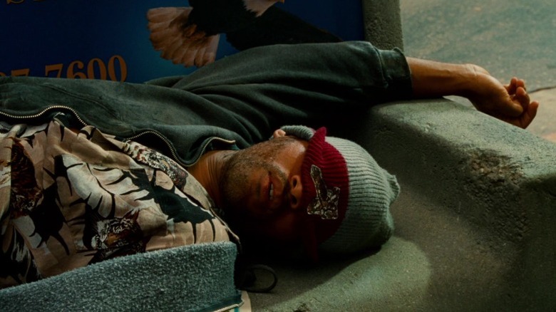 Hancock sleeps one off in Hancock (2008)