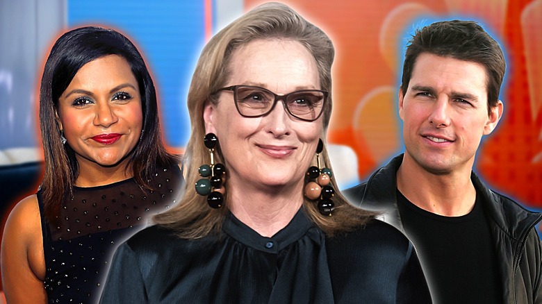 Mindy Kaling, Meryl Streep, and Tom Cruise wearing black