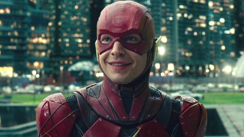 The Flash smiling in "Justice League."