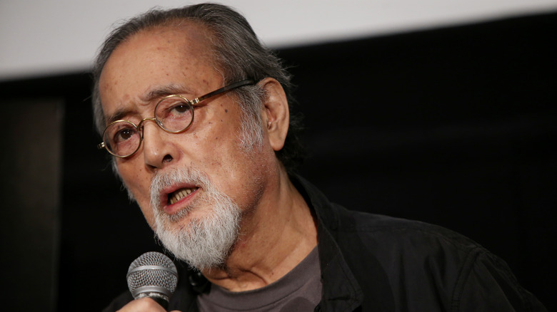 Tatsuya Nakadai speaks at the Tokyo International Film Festival in 2015