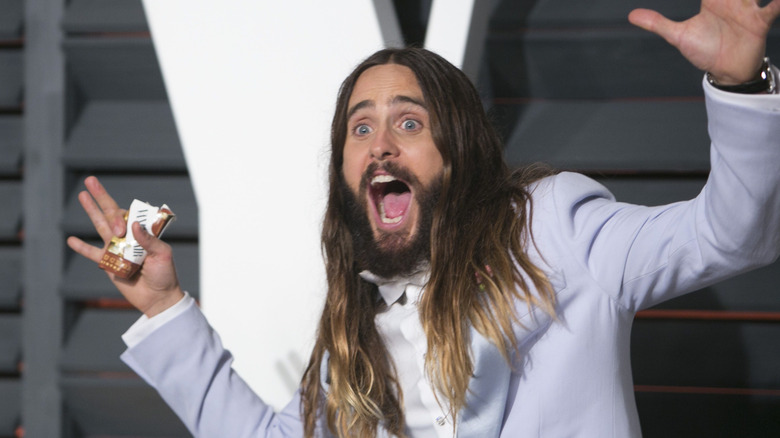 Jared Leto yelling and gesticulating