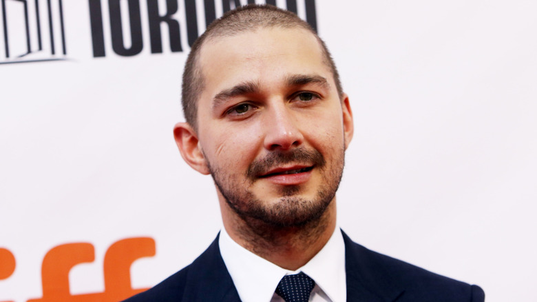 Shia LaBeouf posing at the "Man Down" premiere during 2015 Toronto International Film Festival