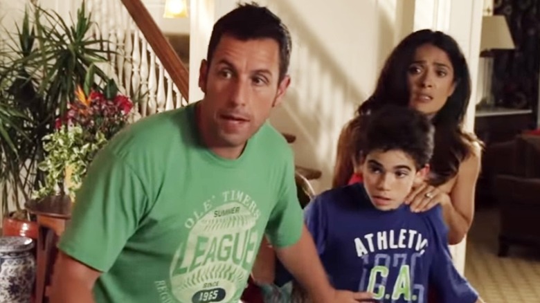 Lenny, Keithie and Roxanne sneak around the house in "Grown Ups" (2010)