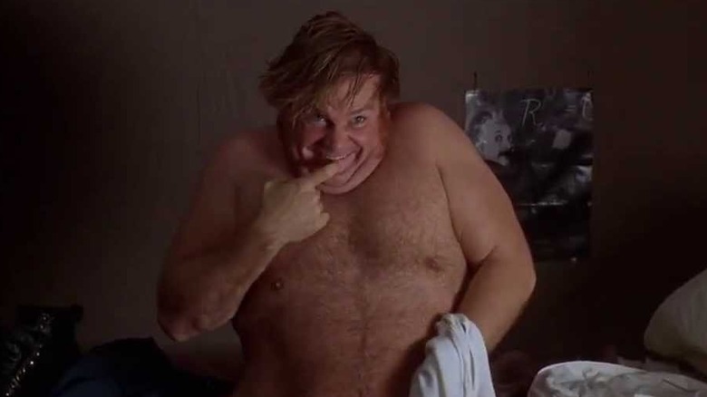 The Bus Driver taking his shirt off in "Billy Madison" (1995)