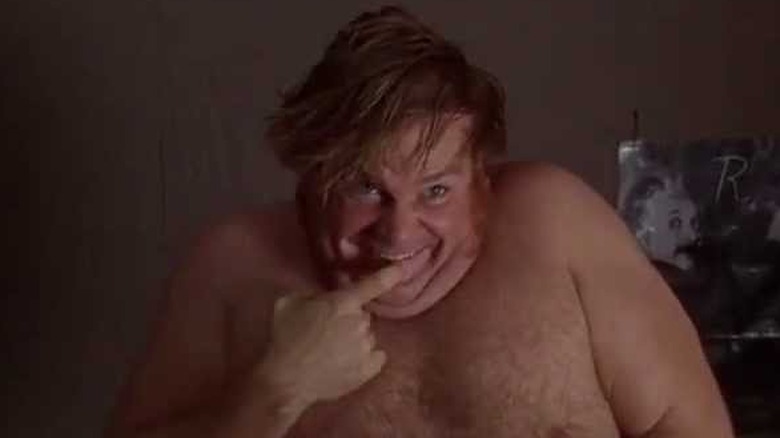 The Bus Driver taking his shirt off in "Billy Madison" (1995)
