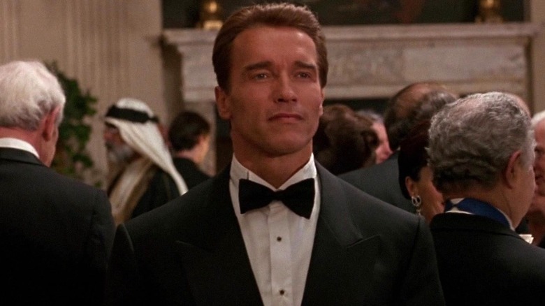 Harry Tasker wearing a suit in True Lies