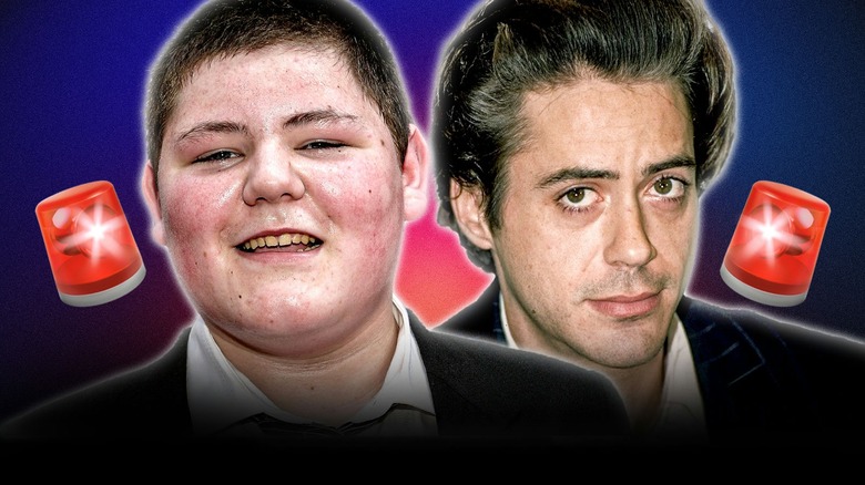 Side by side photos of Jamie Waylett and Robert Downey Jr