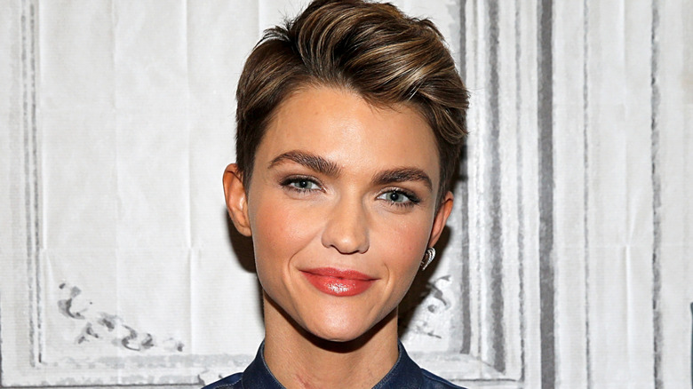 Ruby Rose posing at Batwoman event